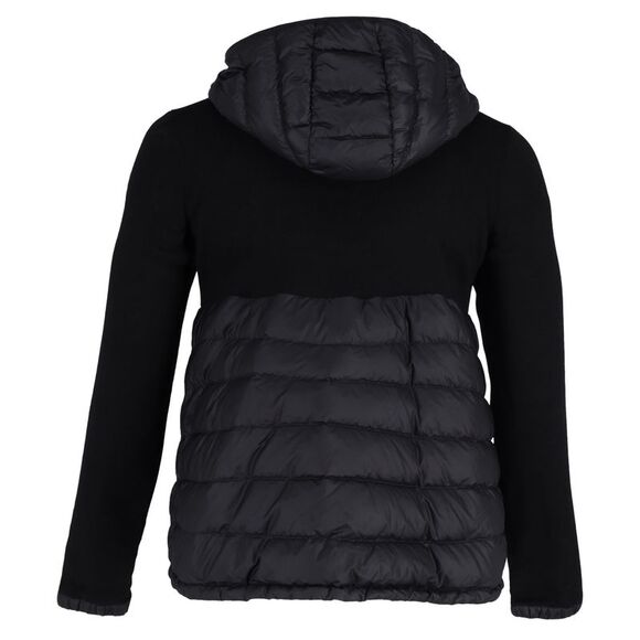 Moncler Padded-Panelled Hooded Jacket in Black Cotton Polyester